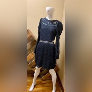 Express Black Lace Cutout MIDI Dress NWT